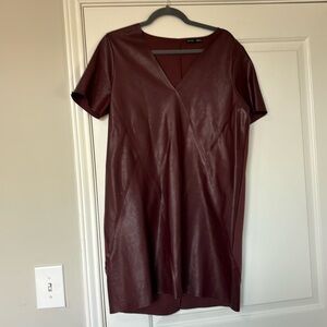Mixed leather Zara short sleeve dress